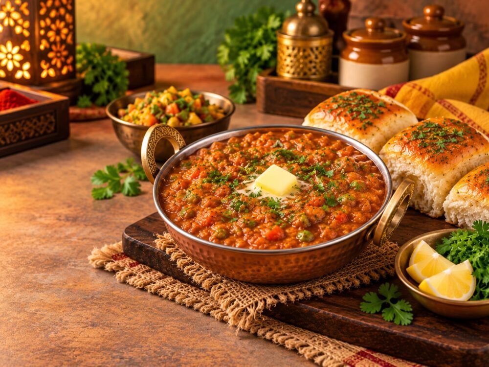 Authentic Mumbai Chowpatty-Style Butter Pav Bhaji Recipe