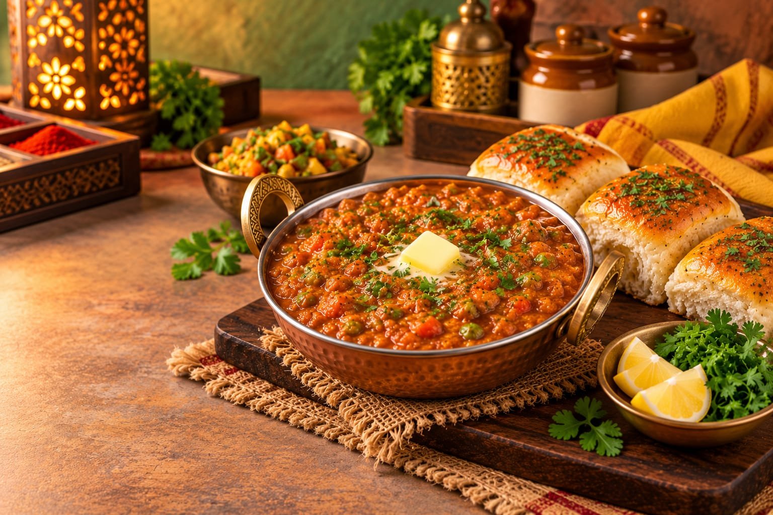 Butter Pav Bhaji Recipe