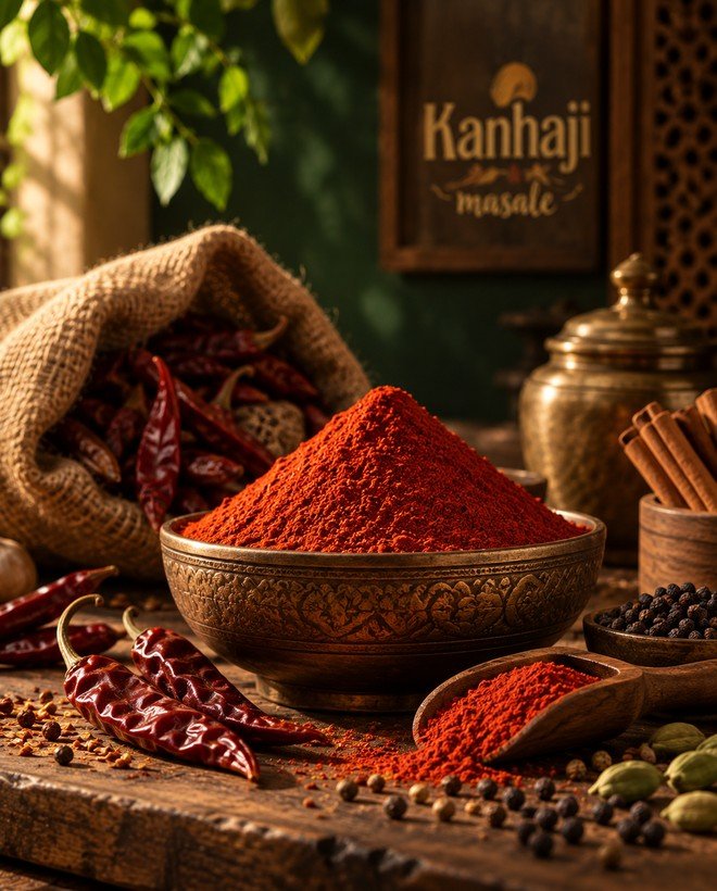 Kanhaji Masale Kashmiri Mirch Ground Red Chilli Powder